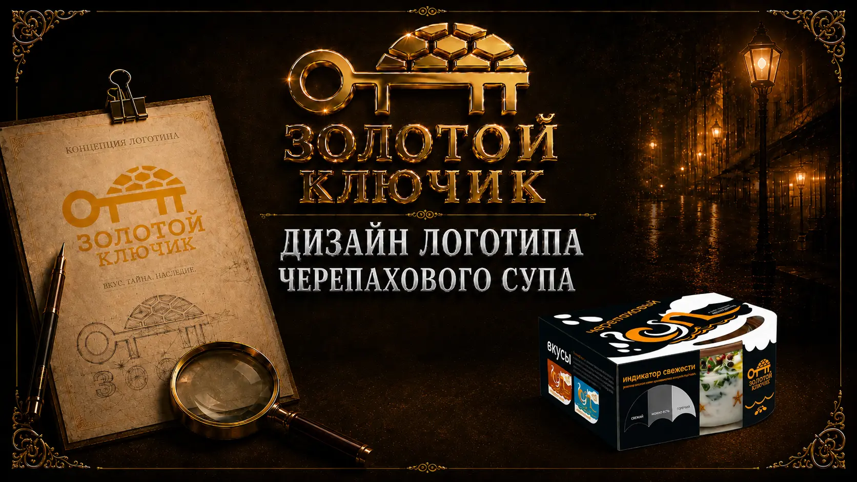 Обложка проекта «Логотип производителя черепахового супа «Золотой ключик»»